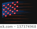 Amazing illustration of American flag texture in grunge style 137374968