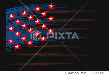 Amazing illustration of American flag texture in grunge style 137374968