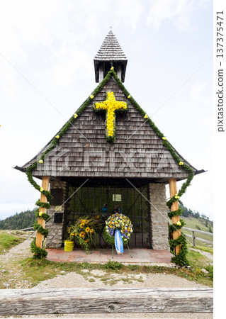 Pentecost procession, Kampenwand mountain tour in Bavaria, Germany 137375471
