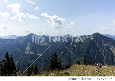 Bodenschneid mountain tour in springtime, Bavaria, Germany Bodenschneid mountain tour in springtime, Bavaria, Germany 137375486
