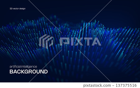 Ai tech background with abstract dot line pattern and bokeh effect. Design education big data, future digital network, business connect and science concept for banner, web or presentation. 137375516