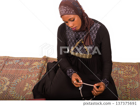 portrait of young muslim woman. portrait of young muslim woman. 137375691