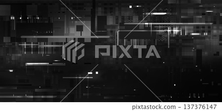 Black glitch background with pixelated noise Black glitch background with pixelated noise 137376147