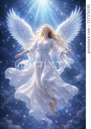 星空下，一位受上天祝福的純潔女神 137376295