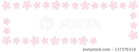 Simple cherry blossom frame decoration Simple cherry blossom frame decoration 137376319