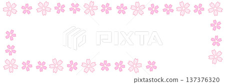 Simple cherry blossom frame decoration Simple cherry blossom frame decoration 137376320