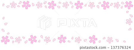 Simple cherry blossom frame decoration Simple cherry blossom frame decoration 137376324