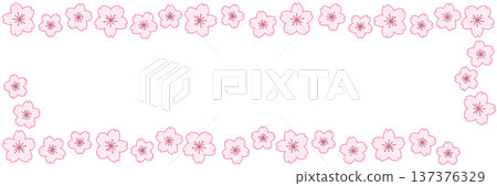 Simple cherry blossom frame decoration Simple cherry blossom frame decoration 137376329