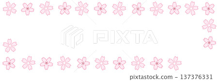 Simple cherry blossom frame decoration Simple cherry blossom frame decoration 137376331