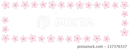Simple cherry blossom frame decoration Simple cherry blossom frame decoration 137376337