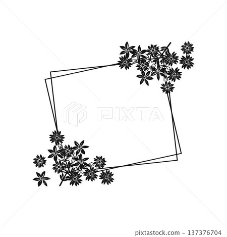 Floral Border,Rectangle Frame 137376704