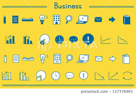 Simple and easy-to-use business icon set Simple and easy-to-use business icon set 137376965