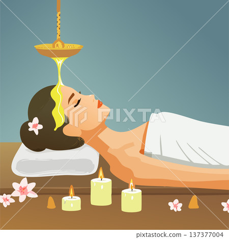 Luxurious Ayurvedic Head Oil Massage at Spa – Wellness and Beauty Treatments 137377004