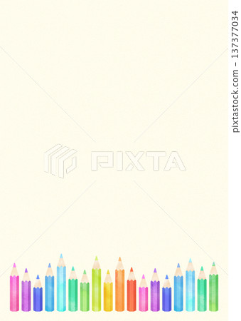 Colorful watercolor-style colored pencil frame Colorful watercolor-style colored pencil frame 137377034