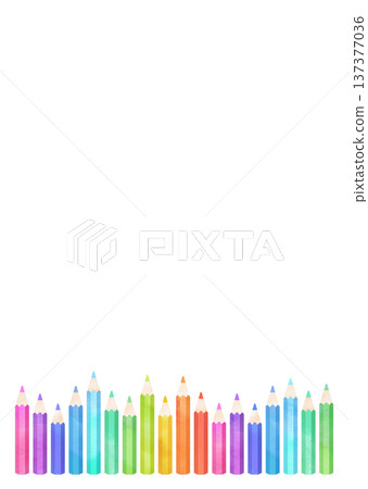 Colorful watercolor-style colored pencil frame Colorful watercolor-style colored pencil frame 137377036