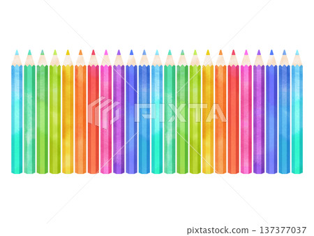 Colorful watercolor-style colored pencil illustration Colorful watercolor-style colored pencil illustration 137377037