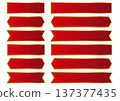 Luxurious red and gold ribbon banner set 137377435