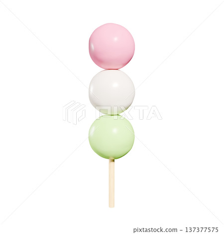 3D cute three-colored dumplings transparent 3D cute three-colored dumplings transparent 137377575