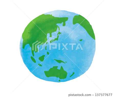 Watercolor Earth 137377677