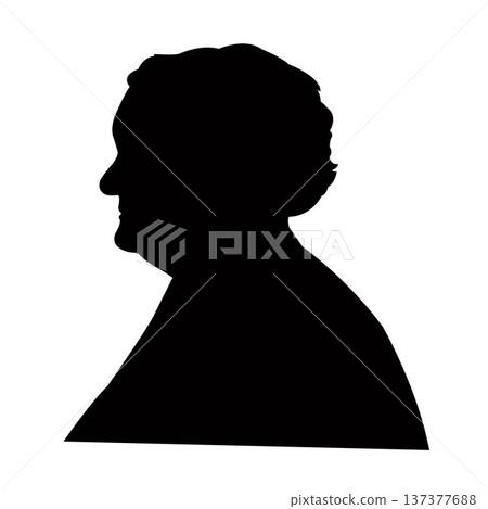 an old woman head silhouette vector an old woman head silhouette vector 137377688