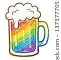 Colorful rainbow beer illustration in crayon style 137377705