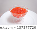 Orange fish roe Red Caviar rotating background. Close-up salmon caviar rotating. Delicatessen. Texture of caviar. Backdrop. Macro shoot 137377720