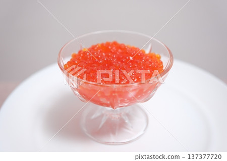 Orange fish roe Red Caviar rotating background. Close-up salmon caviar rotating. Delicatessen. Texture of caviar. Backdrop. Macro shoot 137377720
