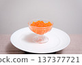 Orange fish roe Red caviar closeup macro view. Background. Delicacy product of the highest quality, 4k 137377721