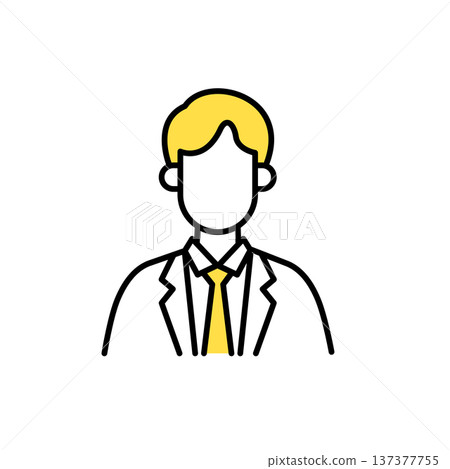 Simple line drawing illustration of a businessman Simple line drawing illustration of a businessman 137377755