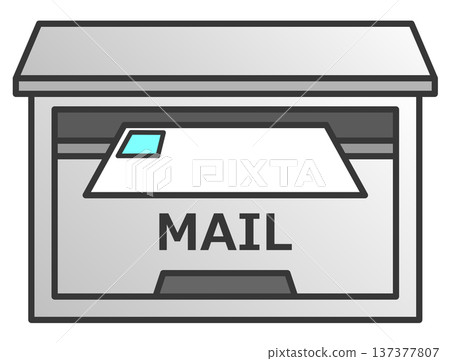 Illustration of a mailbox where postcards and notices arrive Illustration of a mailbox where postcards and notices arrive 137377807
