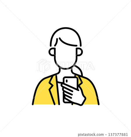 Simple line drawing illustration of a businesswoman Simple line drawing illustration of a businesswoman 137377881