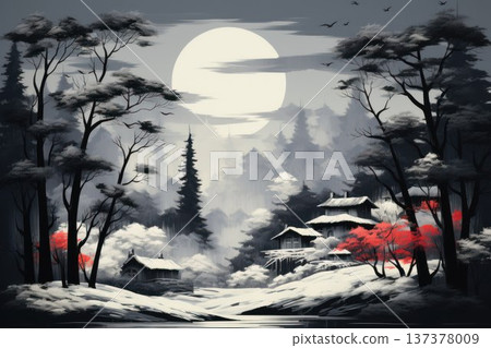 Snow-Covered Landscapes - Generative AI Snow-Covered Landscapes - Generative AI 137378009