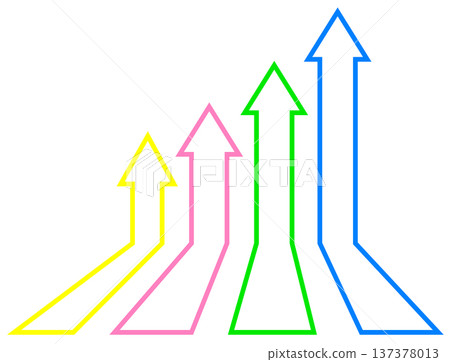Illustration of an arrow showing rising sales and performance Illustration of an arrow showing rising sales and performance 137378013