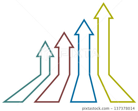 Illustration of an arrow showing rising sales and performance 137378014