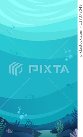Underwater Ocean Scene with Coral Reef and Fish Underwater Ocean Scene with Coral Reef and Fish 137378049