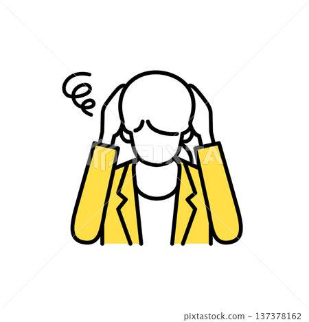 Simple line drawing illustration of a businesswoman 137378162