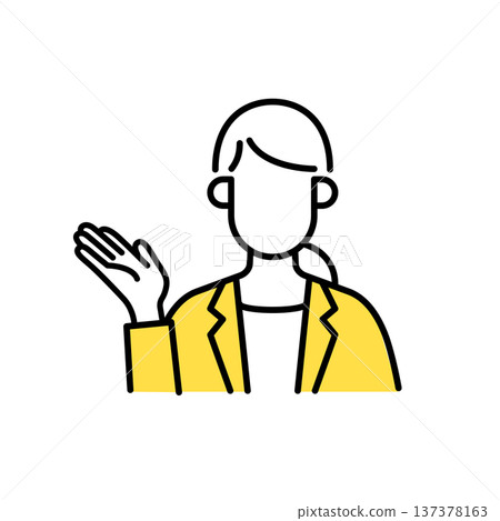 Simple line drawing illustration of a businesswoman 137378163