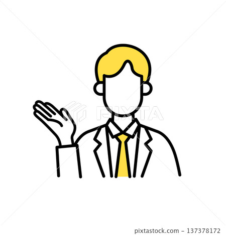 Simple line drawing illustration of a businessman Simple line drawing illustration of a businessman 137378172