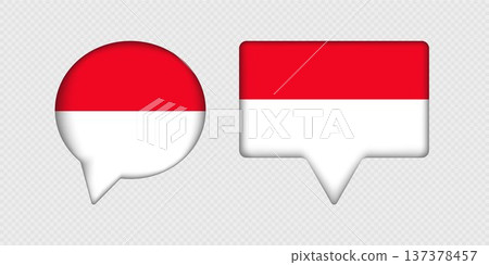 Flag of Monaco in speech bubble. Flag of Monaco in speech bubble. 137378457