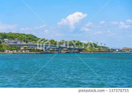 Amakusa, Kumamoto Prefecture, National Route 389, Futako Bridge and seascape 137378755