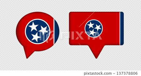 Flag of Tennessee State in Speech Bubble. 137378806