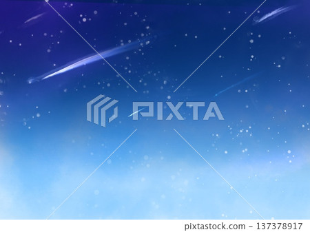 Beautiful shooting star watercolor background 137378917