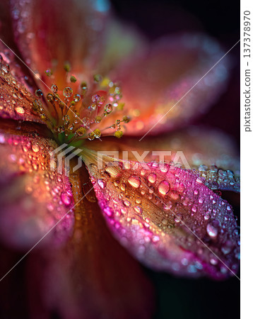 ultra detailed macro shot of spring flowers, generative ai 137378970