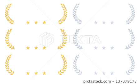 金銀三星桂冠相框套裝 137379175