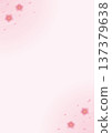 Vertical frame illustration of cherry blossom petals falling in pink Vertical frame illustration of cherry blossom petals falling in pink 137379638
