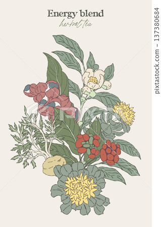 botanical bouquet featuring energy herbal blend. 137380684