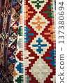 Traditional Colorful Kilim Carpet with Geometric Pattern 137380694