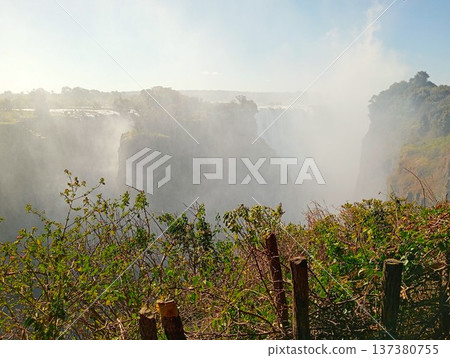 The spectacular scenery of Victoria Falls and its spray (Zimbabwe) 1 1 The spectacular scenery of Victoria Falls and its spray (Zimbabwe) 1 1 137380755