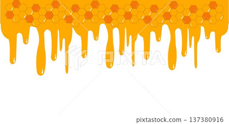 Honey Drip With Honeycomb Hexagon Background Honey Drip With Honeycomb Hexagon Background 137380916