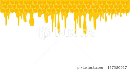 Honey Drip With Honeycomb Hexagon Background Honey Drip With Honeycomb Hexagon Background 137380917